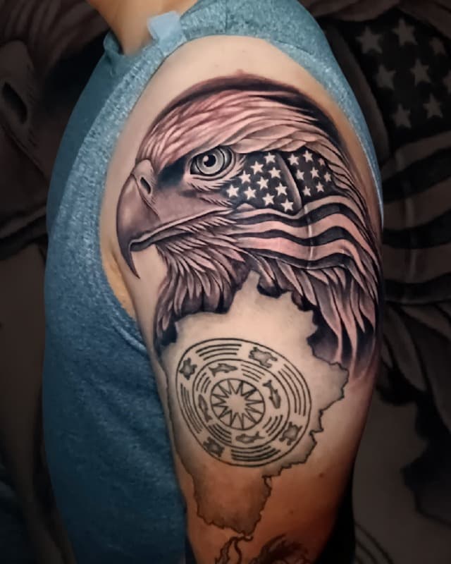 American flag eagle tattoo